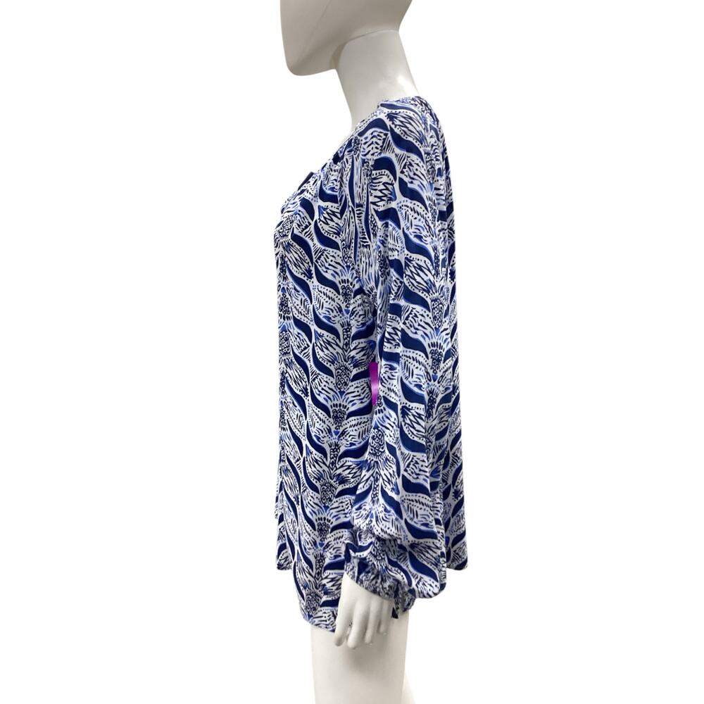 Lilly Pulitzer Blue and White Blouse - Picture 2 of 4